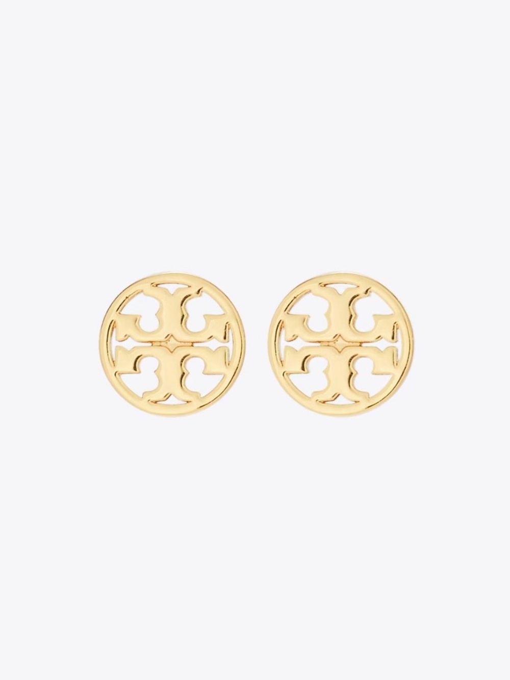 TORY BURCH Miller Icon Stud Earrings in 18k Plated Gold